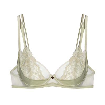DonnaForte内衣花卉蕾丝薄款透气无感软钢圈文胸性感网纱|Flora