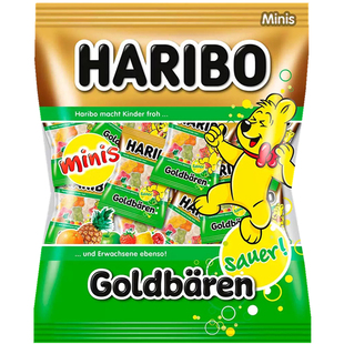 德国进口哈瑞宝小熊酸味水果糖彩虹糖酸劲水果汁软糖袋装儿童零食