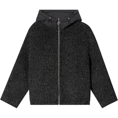 SALT.P可颜羊毛羊驼毛连帽毛呢外套女宽松2025冬季新款AC35310270