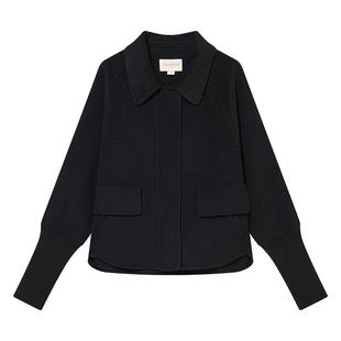 【裸感羊绒】Goodland美地女装冬季时尚美丽诺羊毛短外套