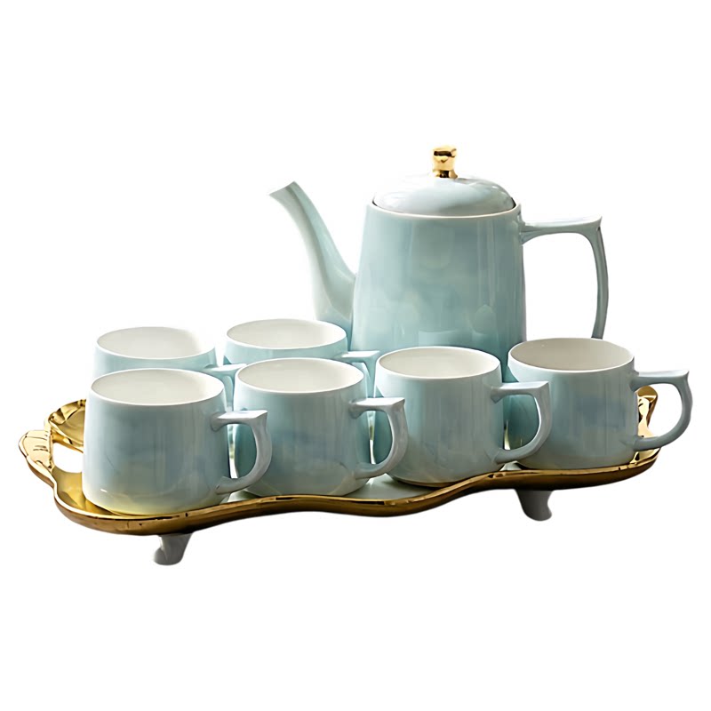北欧轻奢陶瓷茶具套装壶杯茶盘