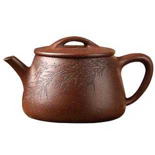 高端宜兴紫砂壶名家李建军纯手工功夫泡茶壶原矿紫玉金砂高石瓢