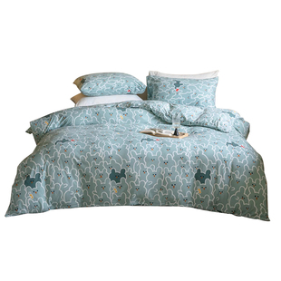 印花天竺棉被套单件 A类全棉裸睡针织棉双人200x230被罩三件套