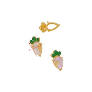 18K包金保色哑金如意萝卜葫芦平安扣月光锆石吊坠diy手链项链配件