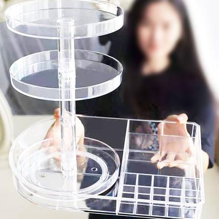 亚克力收纳盒注塑模具加工化妆品收纳盒透明梳妆台置物架塑料模具