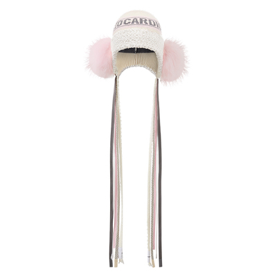 BCG粉色球球滑雪帽针织内盔帽