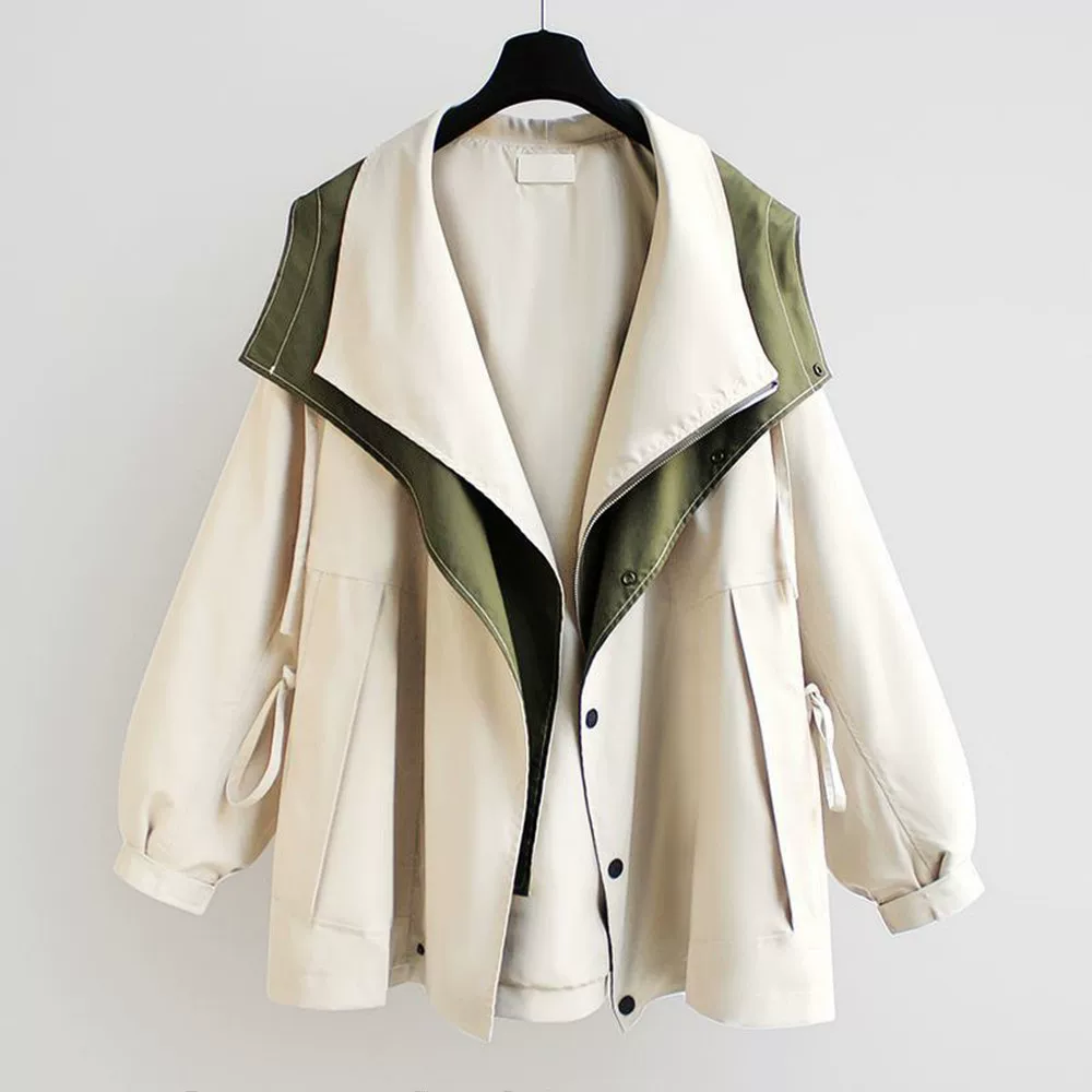 Демисезонная длинная молния, trench coat, дизайн ретро куртка, средняя длина, для подростков, тренд сезона