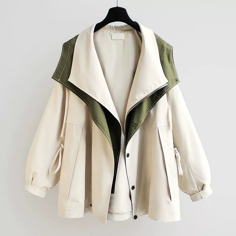 Демисезонная длинная молния, trench coat, дизайн ретро куртка, средняя длина, для подростков, тренд сезона