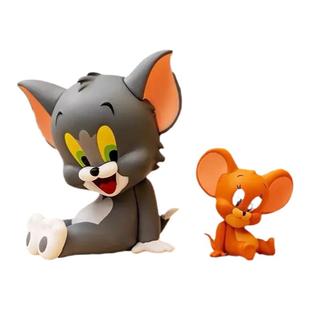 猫和老鼠盲盒我爱芝士汤姆猫公仔杰瑞鼠手办车载摆件玩偶桌面礼物