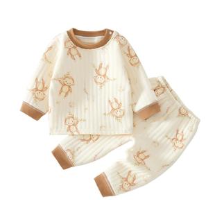 婴儿衣服秋冬新款保暖分体套装入秋夹棉宝宝秋装纯棉a类初秋冬季9