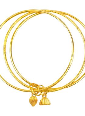 CAMIERY百搭叠戴三生三世莲蓬手镯气质复古好看轻奢小众精致手镯