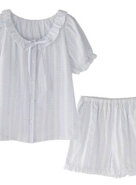 富朵纯棉夏季孕产哺乳家居服套装