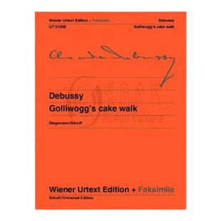 德彪西 木偶的步态舞 钢琴独奏 带指法 维也纳UE净版乐谱书 Claude Debussy Golliwoggs Cake Walk for piano UT51009