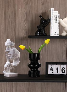 创意沉默是金摆件酒柜办公室书房桌雕塑家居客厅高级感艺术装饰品