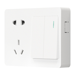 明装2开5孔二开五孔双开双控双联开关带插座二位两开电源墙壁明线