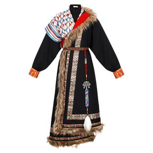 花朝记｜桑吉｜民族风长袍圆领袍｜唐半臂竖领衫｜秋冬汉元素旅拍