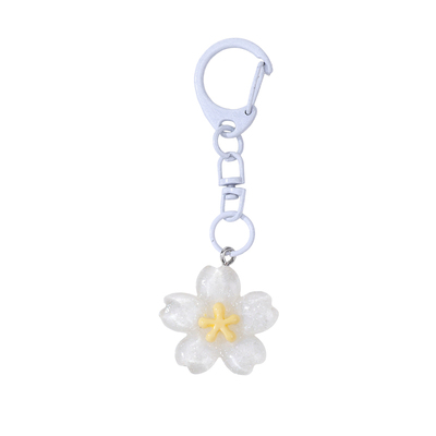 彩色字扣樱花钥匙扣软萌渐变樱花