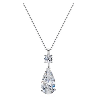 一滴泪水滴项链女轻奢纯银仿真人工钻菱形泪滴锁骨链高级感礼物潮