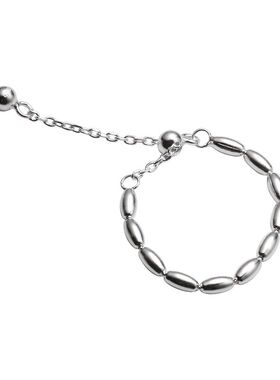 日韩风纯银小众百搭多层指环