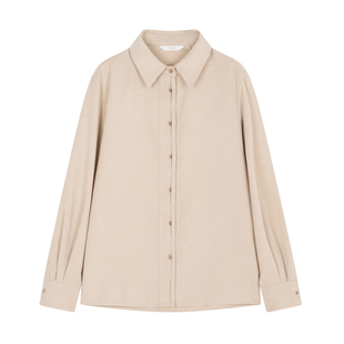 IHIMI海谧磨毛加厚衬衫女2025秋季新款衬衣长袖内搭保暖打底上衣