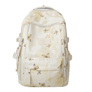 初中女生双肩包日韩风大容量高颜值印花蝴蝶背包小学生书包女校园
