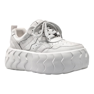 Uandi原创设计26夏季新款真皮运动休闲板鞋百搭女款厚底增高鞋子