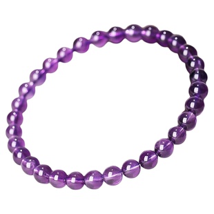 乌拉圭天然紫水晶手链女水晶石珠子手串男紫罗兰考试上岸送女友