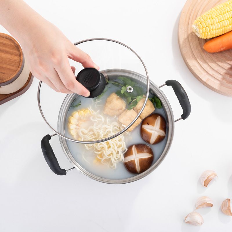 15不锈钢锅直型小汤锅锅小锅美式高具锅锅煲汤礼品电磁炉锅双实用