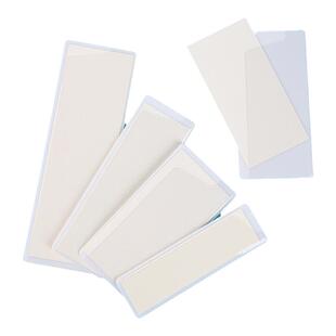 50个装透明PVC白色标签夹货位仓位卡仓库仓储磁性标示牌可替换分类周转箱泡棉胶指示贴物料袋自粘插卡套卡袋