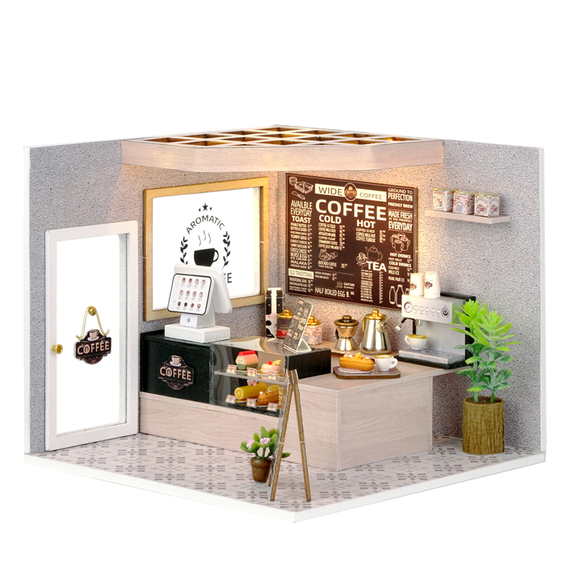 悠然咖啡店diy小屋手工拼装木制