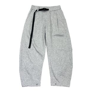 男士健身运动裤青年百搭宽松垂感直筒裤子腰带按扣装饰春秋卫裤男