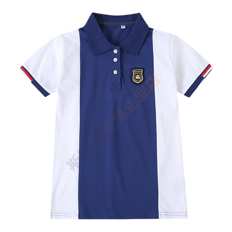 厦门弘毅学校夏季套装小学生校园蓝色短袖T恤短裤藏青运动服校服