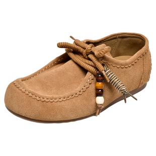 宽胖脚肥大码女鞋41-43码秋季新款2025真皮软底款博肯单鞋2011-16