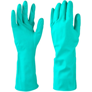 爱马斯绿色丁腈防护手套橡胶防化学防油污耐溶剂工业化工实验劳保
