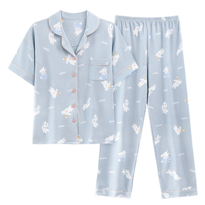 帕兰朵新品100%纯棉睡衣女士睡衣/家居服套装