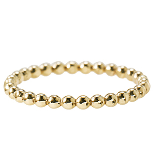 1.9mm实心小圆珠戒指 14K包金色尾戒小指环 女闺蜜关节戒指细欧美