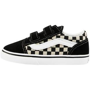 Vans范斯童鞋官方 Old Skool V棋盘格魔术贴轻便小童板鞋运动鞋