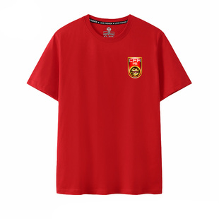 中国队短袖红色主场男足球迷服国家队服足球t恤衫定制队服logo潮