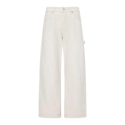 98SQUID 美式vibe口袋拼接休闲工装裤男女宽松垂感阔腿拖地长裤潮