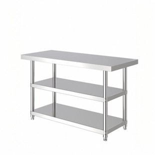 不锈钢工作台厨房灶台案板三层收纳置物架打荷台饭店切菜桌打包台