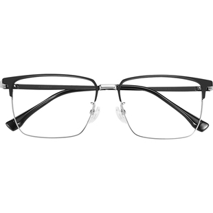 超轻纯钛近视眼镜框男款加宽可配度数大脸胖子半框145mm眼睛镜架