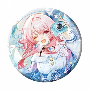 星穹铁道冰雪弥生三月七双闪吧唧徽章拍立得色纸镭射票同人周边