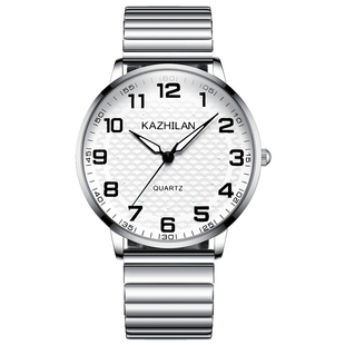 老人手表男士中老年人女士机械大数字对表夫妻爸爸妈妈款防水石英