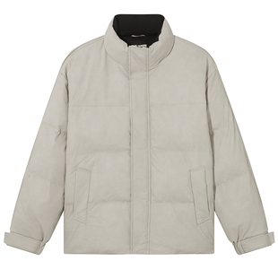 热风男士立领夹克外套棉服2025年冬季新款pu肌理厚夹克爆款棉服