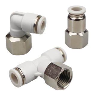 压力表内螺纹直通M14X1.5 6mm 8mm气管快插接头气管弯头三通接头