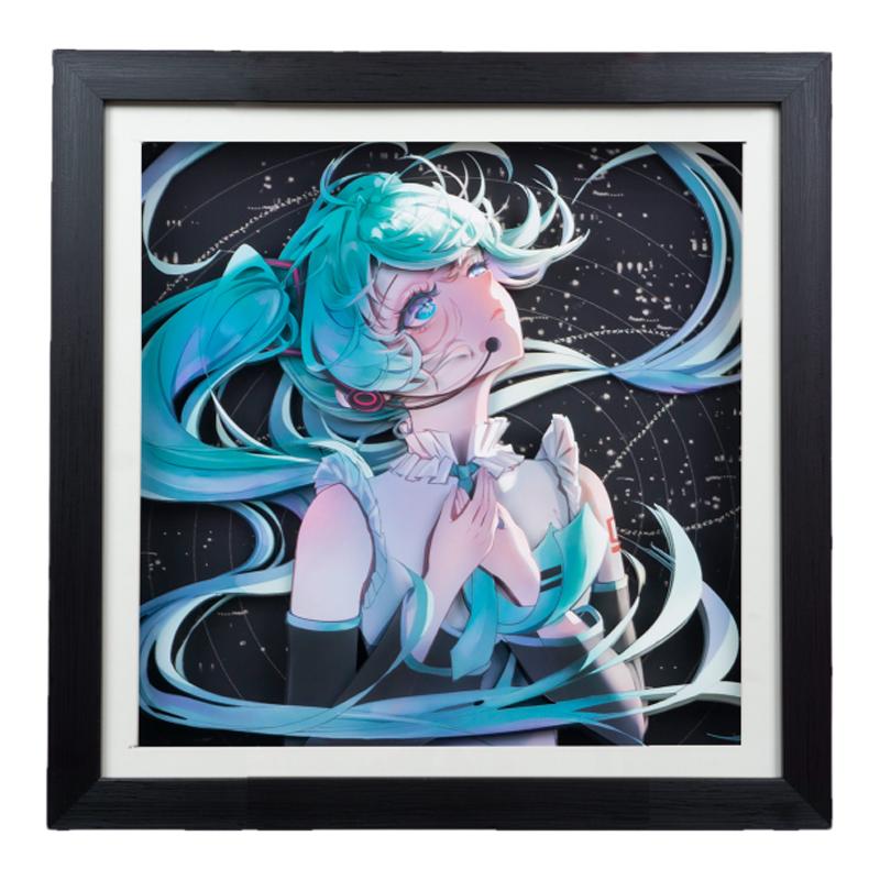 初音未来装饰画立体画手工画手工