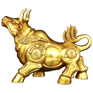 旺牛纯铜生肖牛铜牛牛抬头旺市牛招财牛家居摆件风水工艺礼品
