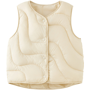 微狮牧尼白鹅绒宝宝羽绒马甲冬季轻薄保暖婴儿坎肩背心儿童马夹冬
