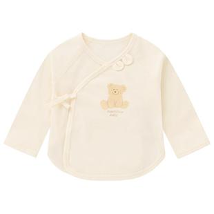 全棉时代婴儿衣服半背衣52码宝宝a类纯棉长袖上衣春秋新生和尚服