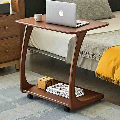 全实木沙发边几小边桌移动桌子带轮迷你茶几客厅小户型方角几茶台